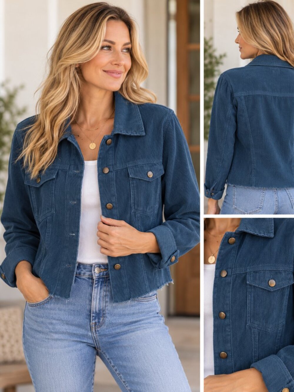 Rich blue Corduroy Jacket Meduim